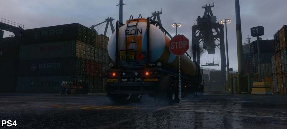 Yet another truck enhanced with additional geometry and improved shading. We can also see the increase in particles sprayed by the truck as it passes by