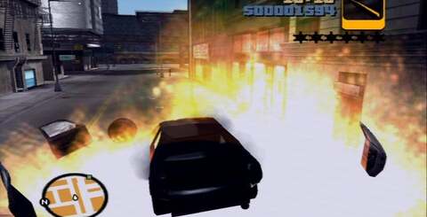 Images taken from the original Xbox version of GTA3 (running on original hardware, not backwards compatibility). The game benefits from improved effects work encompassing fire radiosity, water droplets on the camera, specular sheen and reflective maps - not all of these improvements turned up on the new mobile version.