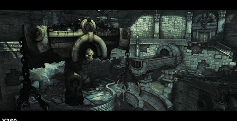 The PS3 version of Darksiders 2 features occasional use of higher-resolution textures in some scenes, while the botton shots show how the inclusion of additional lighting enhance certain effects on the 360.