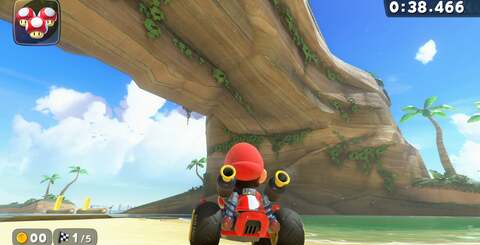 Mario Kart World uses pre-calculated lighting, but the effect is improved significantly over Mario Kart 8, with an effective representation of light bounce.