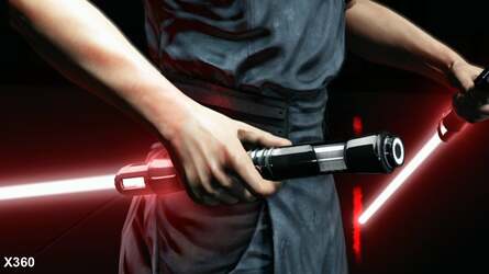 Rendering differences also extend to the implementation of the lightsabers in the game.