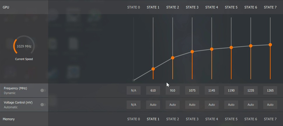 Polaris 10 adjusts clocks at different power states, as seen here in AMD's WattMan app. We can see that Neo's 911MHz is effectively identical to power state two. Interestingly, if Sony could push to power state three, it would have a five teraflop GPU - 17 per cent faster than the current specification and seemingly the sweet spot on the curve there.