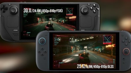 Steam Deck seems to fare better in terms of frame-rate stability in handheld mode, as tested here in the 30fps quality mode. We would not recommend either unit at 40fps to be honest, unless you significantly cut back settings on Deck - and even then, a 40fps lock is elusive.