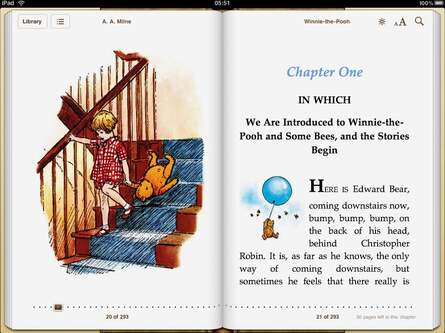 Winnie the Pooh is the freebie illustrated E-Book that comes with iBooks. Even if the price of the online store gives pause, there's still plenty of out-of-copyright classic material to download for nowt.