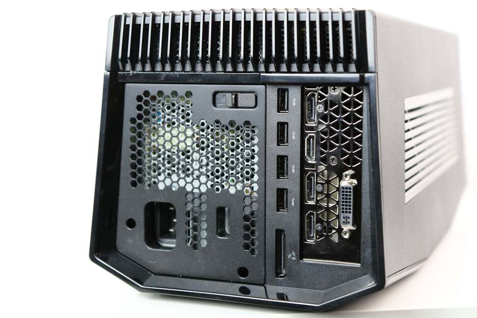 A rear look at the Amplifier. Yes, you need to power it directly, but you do get additional USB 3.0 ports in addition to the GPU video outputs