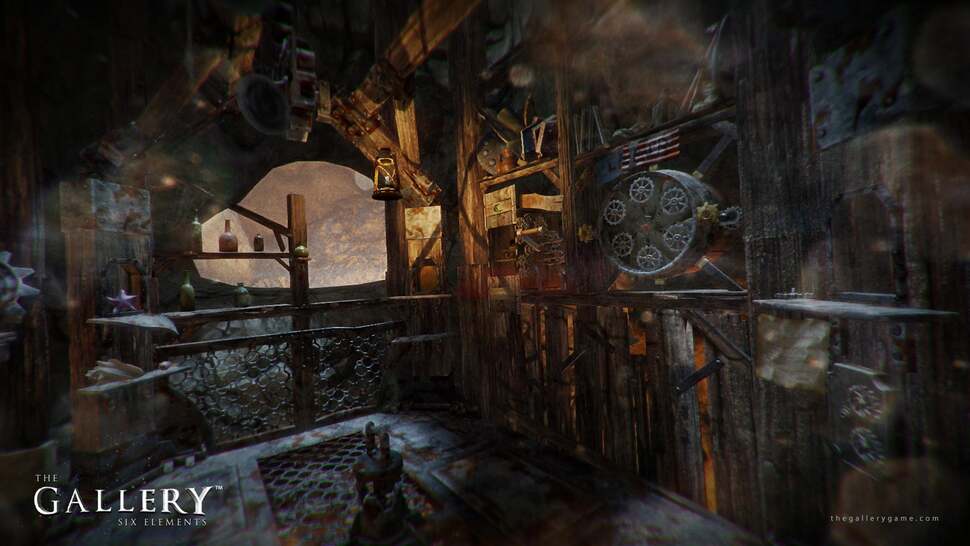 An immersive fantasy VR puzzle game using Unreal Engine, The Gallery sees you wandering around the environment, looking for objects to interact with. Clock missing a cog? Open that cupboard, find the missing piece and slot it into place, then see what happens.