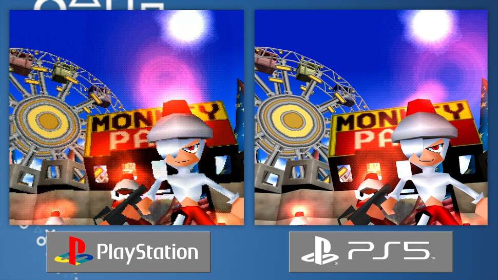 There is a resolution boost to around 1920x1440 for PS1 titles. However, affine texture warping and polygon 'pop' are not corrected, as is the case in the DuckStation emulator. This leads to some jarring effects in motion. The higher resolution amplifies the original issue