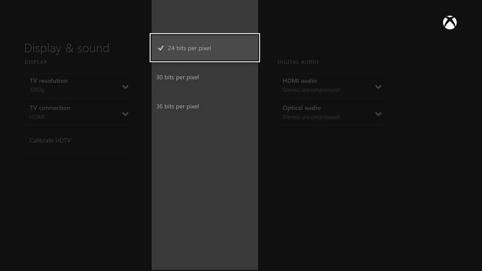 Pretty much every HDTV supports 24-bit RGB. Xbox One goes ultra-niche by offering 30 and 36-bit RGB support too