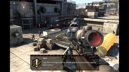 Mobile COD wannabe Modern Combat 3 has always aspired to the same 60Hz update enjoyed by its console 'inspiration' but only on the iPhone 5 do we see the target frame-rate sustainted, resulting in a much more enjoyable experience.