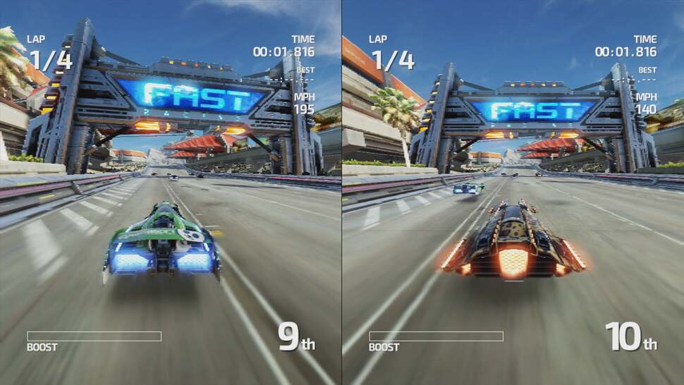 Image quality takes a greater dive in split-screen mode though at least performance remains pretty quick.