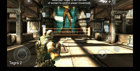 Unlike Sonic 4, the differences in Shadowgun are more subtle, but no less impressive. Reflective water, cloth physics and increased dynamic range with the lighting are just some of the improvements Tegra 3 owners receive.