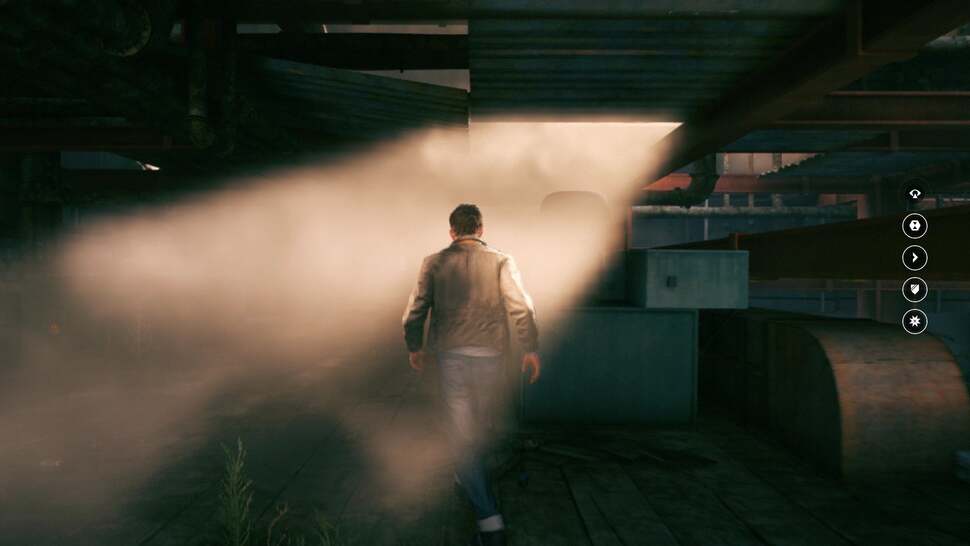 The low resolution of the volumetric effects becomes obvious in scenes such as this