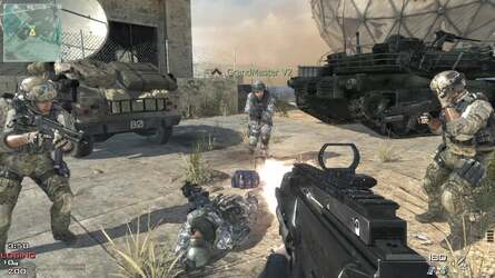 It's often assumed that the Call of Duty games operate using P2P technology, but our information suggests that it's actually based on a client/server set-up, with one player actively hosting the game he is participating in. How the advantage this player enjoys is regulated is unknown.