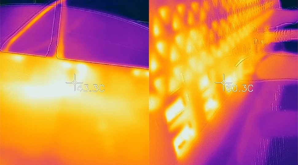 Thermal imagery of the Subor Z-Plus. It's cooler than PS4 Pro on the skin of the chassis, while heat on the rear exhaust is about the same