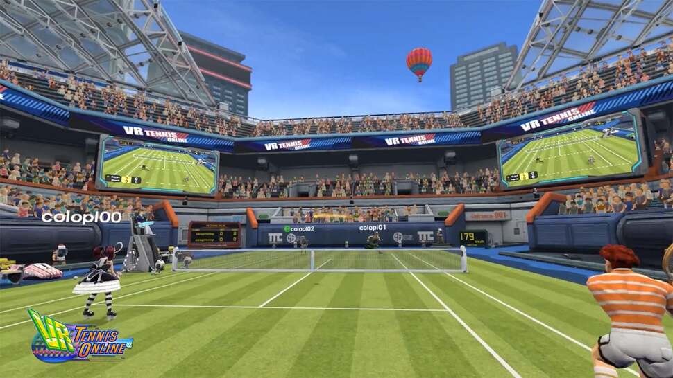 Many of the titles are fairly simplistic, such as VR Tennis Online. It's like Virtua Tennis, albeit played out in an epic-scale playspace. The camera is fairly static, meaning you can play them for hours with few issues from a comfort perspective.