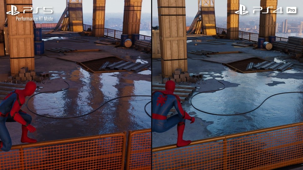 Marvel's Spider-Man - PS5 RT performance mode vs PS4 Pro