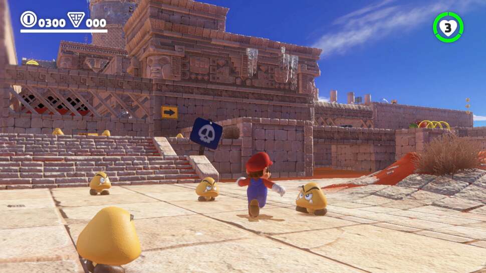 There is a baked approximation of bounce lighting in the desert stage, with textures taking on a subtle red hue due to sunlight bouncing off the red sand