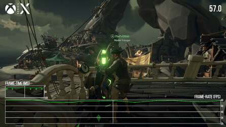 Sea of Thieves is a 60fps game on all current-gen systems, with seemingly random dropped frames (networking issues?) seemingly more prevalent on Xbox Series X compared to Series S and PS5.