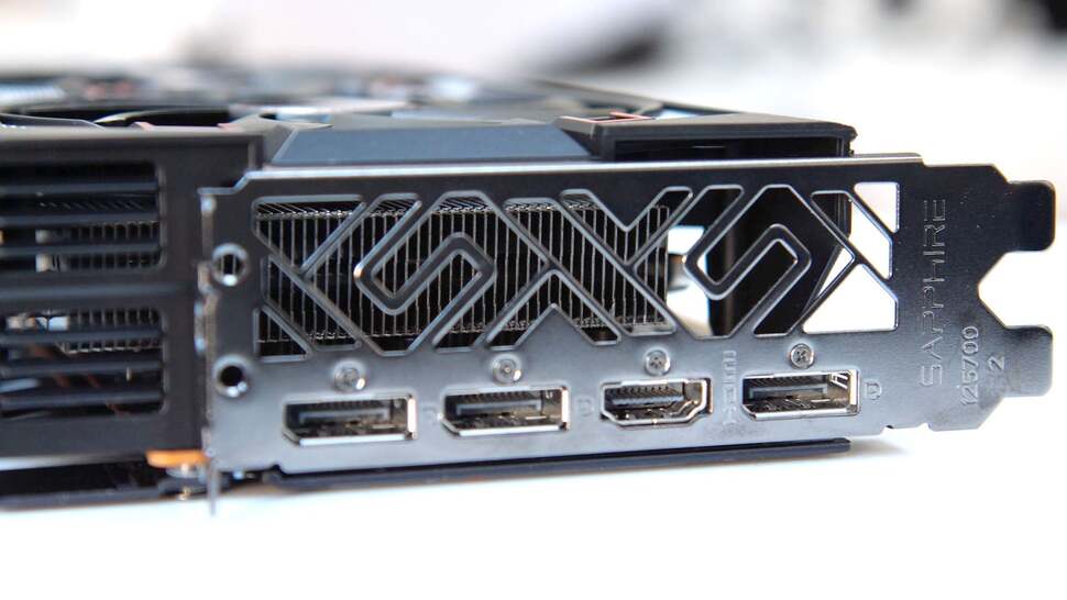 The usual AMD line-up of outputs - three DisplayPorts and an HDMI 2.0