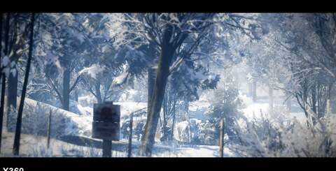 A 'screen door' texture dithering effect on some environment elements on the snowy levels does look quite unattractive on Xbox 360. Curiously the effect is completely absent on PS3.