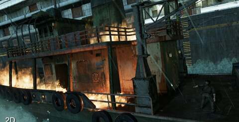 We've covered the 3D performance angle, but here we can see how Naughty Dog has nipped and tucked at some scenes (top) in order to maintain stereoscopic performance, while other scenes are left untouched (below).