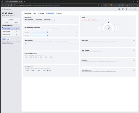 Mchose M Hub web software. Click to enlarge. 