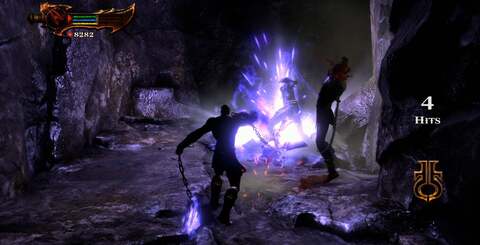 The God of War III engine excels in handling dynamic lighting, with up to 50 lights per game object. Helios' head (bottom right) is the most obvious example of the player directly interfacing with dynamic lighting.