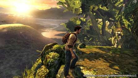 The lower native resolution gives Uncharted a slight lack of clarity, but there's little to complain about when it comes to quality of the assets themselves, particularly in densely-packed jungle environments.