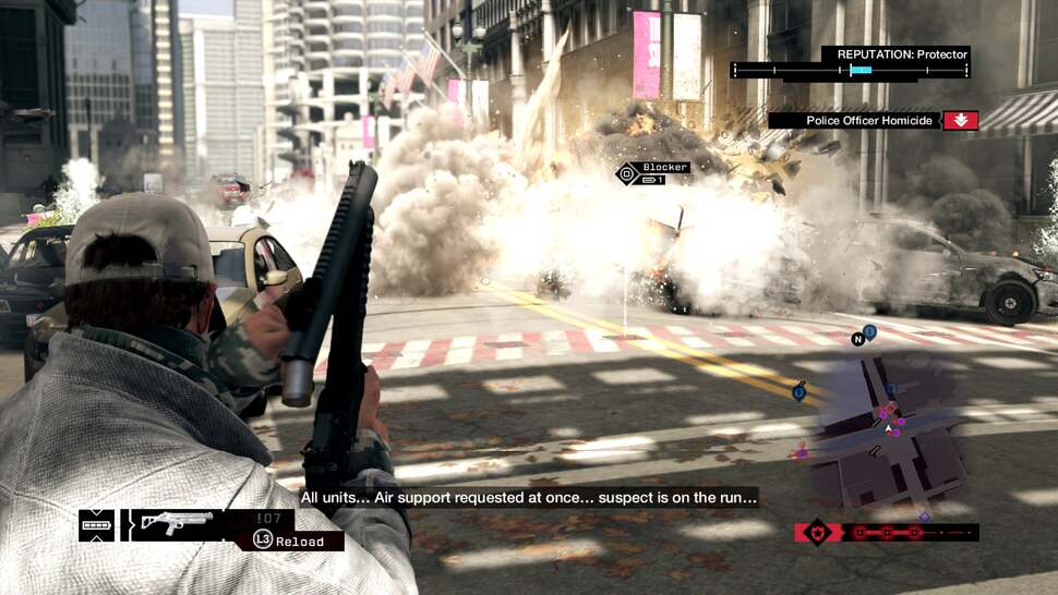 Firing grenade launchers at grid-locked junctions isn't the best way to progress, but the eruption of effects is hugely satisfying. Smoke alpha isn't as crisp as those seen in other next-gen titles, sadly, and it usually comes coupled with torn frames as