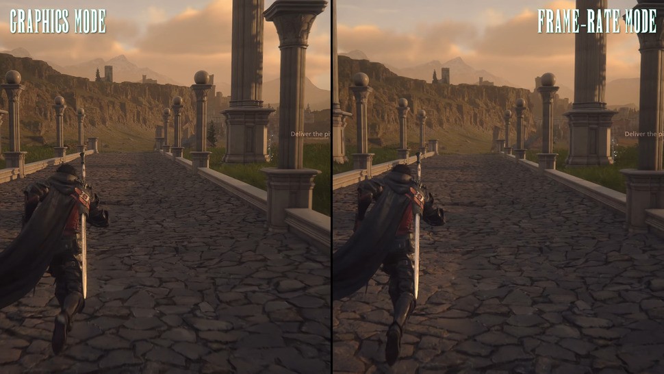 The performance mode uses a lower internal resolution and lower settings