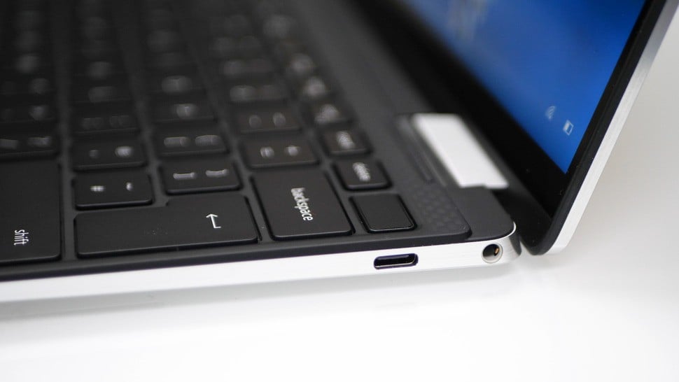 Another view of the XPS 13 2-in-1 in its standard laptop guise