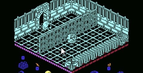 Spectrum originals generally seemed less impressive when ported to the C64 (Commodore shots right). You can see above that Exolon's visuals just look that much better in higher resolution and while Head over Heels is essentially identical, it just doesn't seem 'right' on the C64.