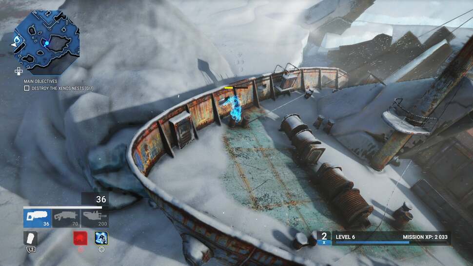 Physically-based rendering ensures that various surfaces react realistically to different light sources. Here, the snow features an authentic mixed of specular and diffused components