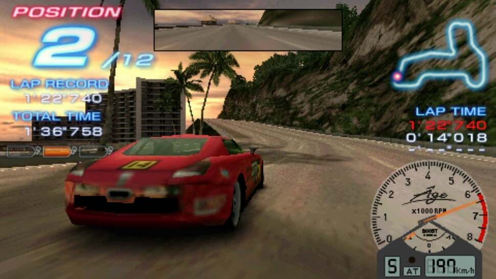Ridge Racer wasn't just a revolution on PS1 - it was a phenomenal launch title on the PSP: full 60fps, with stunning visuals that made the most of the handheld's excellent screen. It was an amazing game let down only by poor CPU car AI that was so easy to beat, the last two laps of any given race were almost always devoid of competition. We're playing here on PlayStation TV, by the way.