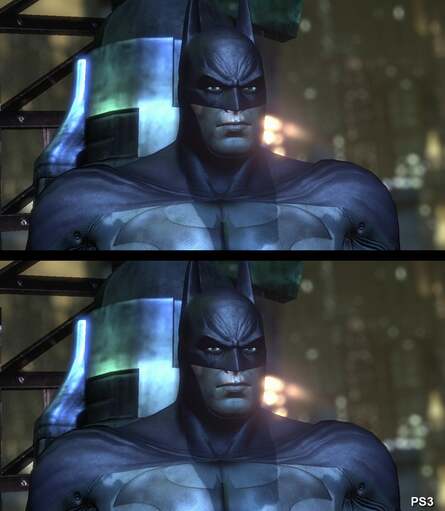 Here's how Xbox 360 and PlayStation 3 output Batman: Arkham City to 3DTVs. A 1280x1470 framebuffer is utilised, with 720p per eye top and bottom and 30 lines of blanking information between them. This is the first game we've seen to utilise the HDMI 1.4 spec on the Xbox 360.