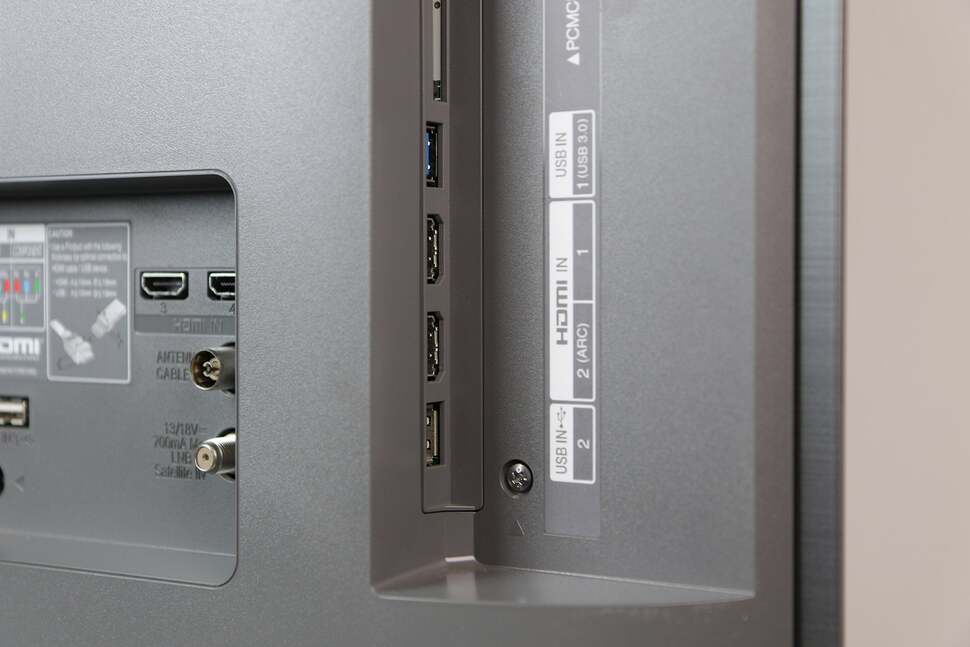 All the usual connections are present on the B6, including several HDMI, USB, and legacy inputs, along with an optical output and LAN port for wired internet connections