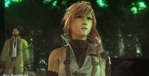 Female lead character Lightning in four different detail levels: two of them are real-time, two are pre-rendered.