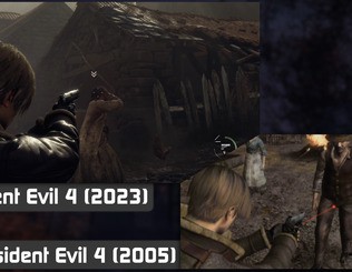 Many of the opening moments of the remake have analogues in the original game, but things diverge more substantially after the opening area. Also: why is there no option for a laser sight in the remake?