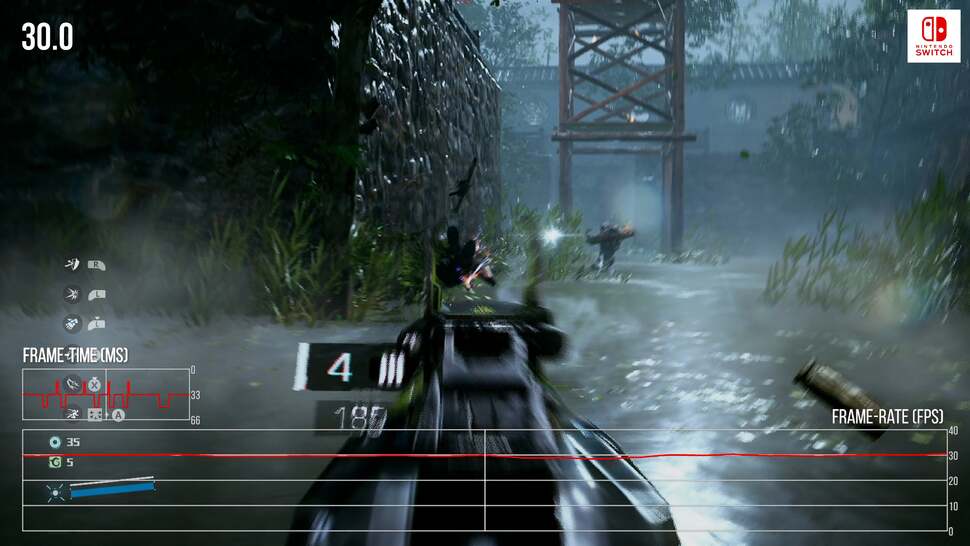 Switch works out pretty well as a bright, crisp portable experience - but inconsistent frame-pacing at 30fps is disappointing, even if the overall performance level stays close to 30fps throughout