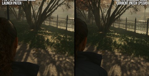 We couldn't spot any settings tweaks in these side-by-side comparisons between the launch and current versions of Alan Wake 2 on PS5 Pro in performance mode, despite Remedy's claims of changes.