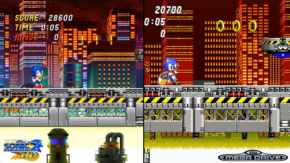 The Sonic 2 HD team has done a remarkable job of modernising the visuals while at the same time remaining true to the spirit of the original game. Click on the shot to get a better idea of how the new artwork scales up.