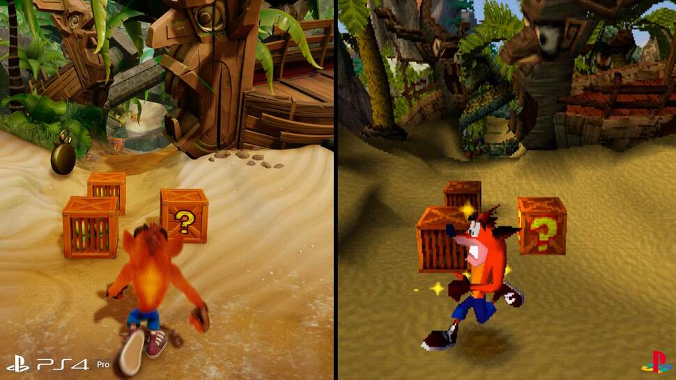 Crash himself sees a massive boost in detail alongside a nice fur shader and high-quality motion blur. The scale and design of the backgrounds remain very similar but at a far greater level of detail