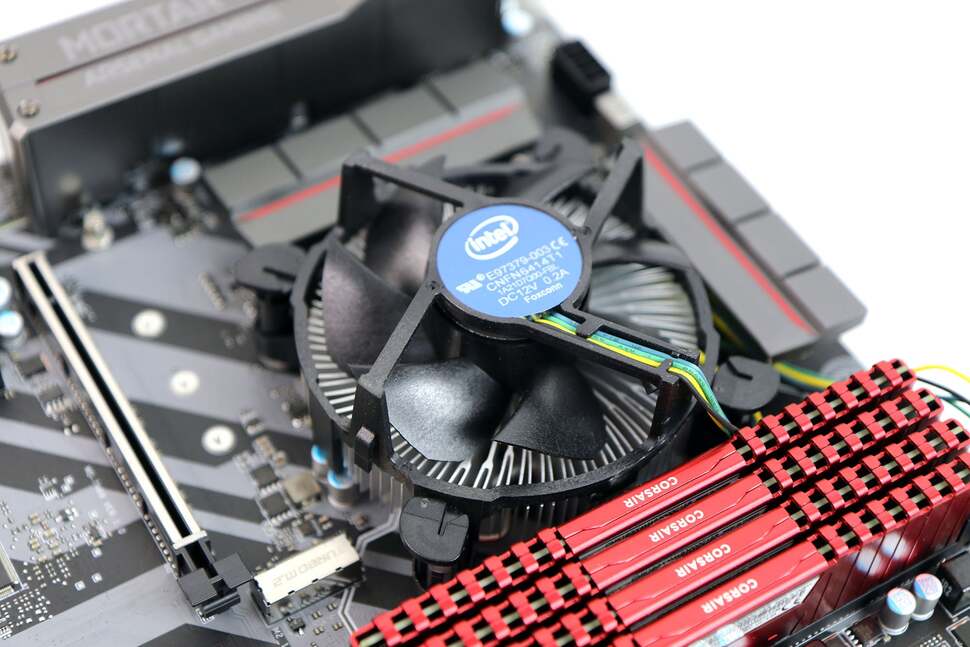 The Pentium is highly frugal in terms of power consumption and doesn't generate much heat. The supplied Intel heatsink/fan combo will do just fine