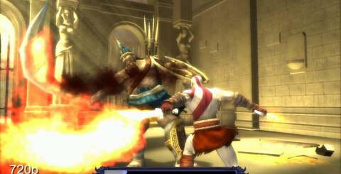 So how does the remastering actually look? Here's a couple of comparison shots of Chains of Olympus, where we compare the same scenes in both 720p and 1080p. Click the thumbnails for the full images.