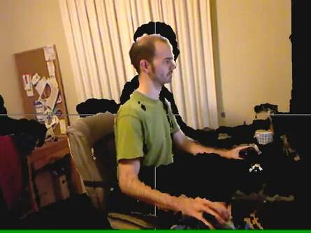 Oliver Kreylos' demos using both one Kinect (left) and two (right), show how the camera and depth sensor data can be married together to create a 3D view of the environment.