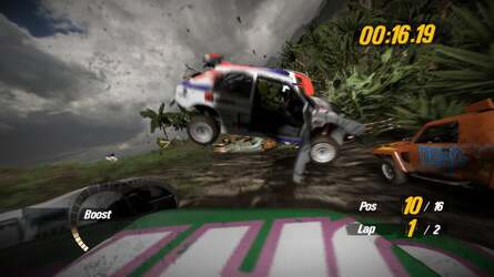 The first person view doesn't get much love in Motorstorm: Pacific Rift, but it becomes hugely more valuable and entertaining in the 3D version.