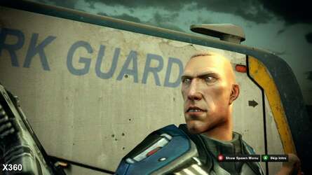 Aliasing in certain situations appears to be reduced on Xbox 360 through the use of what may be a post-process edge filter. Check out the detailing around the head and the edges on the scenery behind the character.