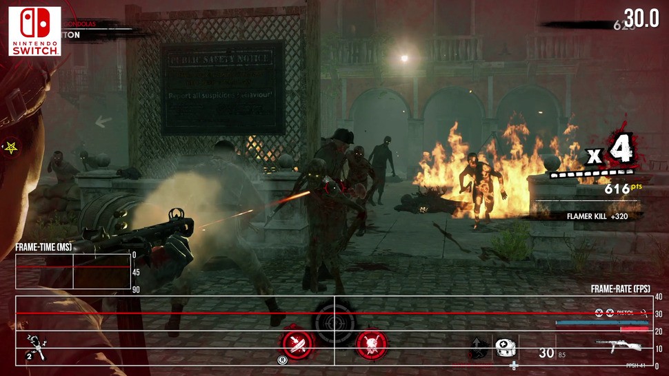 Smart compromises paired with a touch of dynamic resolution scaling sees Zombie Army 4 get exceptionally close to matching the 1080p30 PlayStation 4 experience