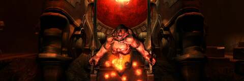 A field-of-view comparison: Doom 3 in its original 4:3 only guise (top), BFG running at the same 1024x768 resolution (middle) and 16:9, 720p (bottom). Even the 16:9 experience actually seems to be narrower overall than the original game.