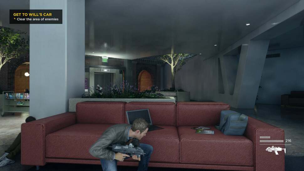 Pixel-counting suggests a 720p framebuffer overall. The game features a soft focus look, although the use of an excellent AA implementation helps to create smooth imagery with virtually no edge artefacts